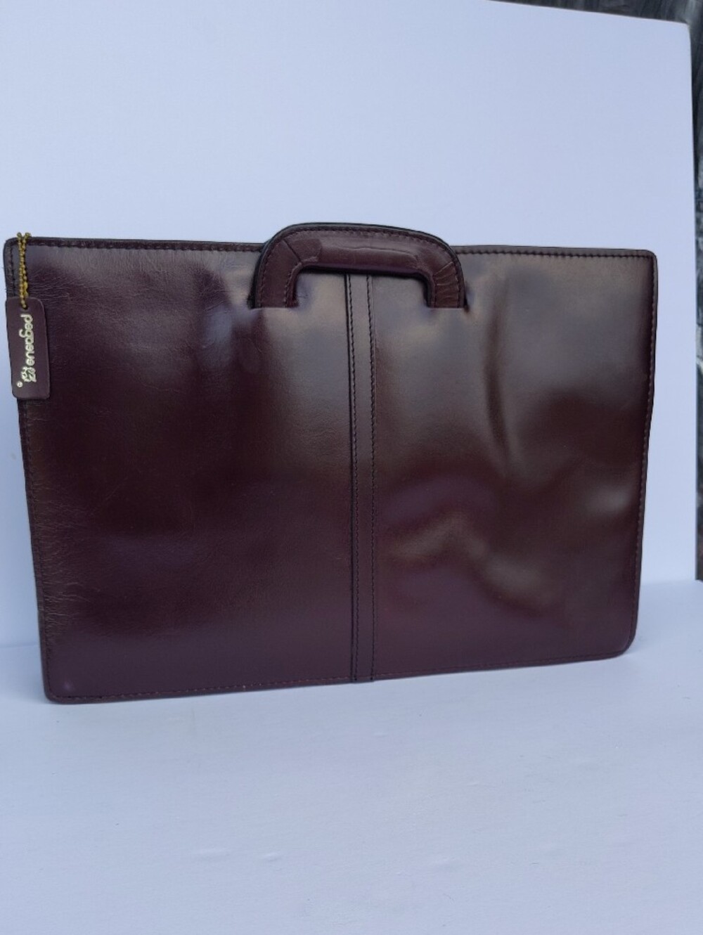 VTG Pegasus Leather Drop-Handle Briefcase Portfolio Oxblood - USA Made - Picture 5 of 13